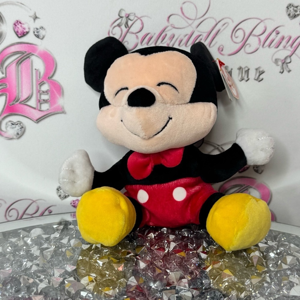 Ty Disney Black and Yellow Mickey Mouse Stuffed Animal